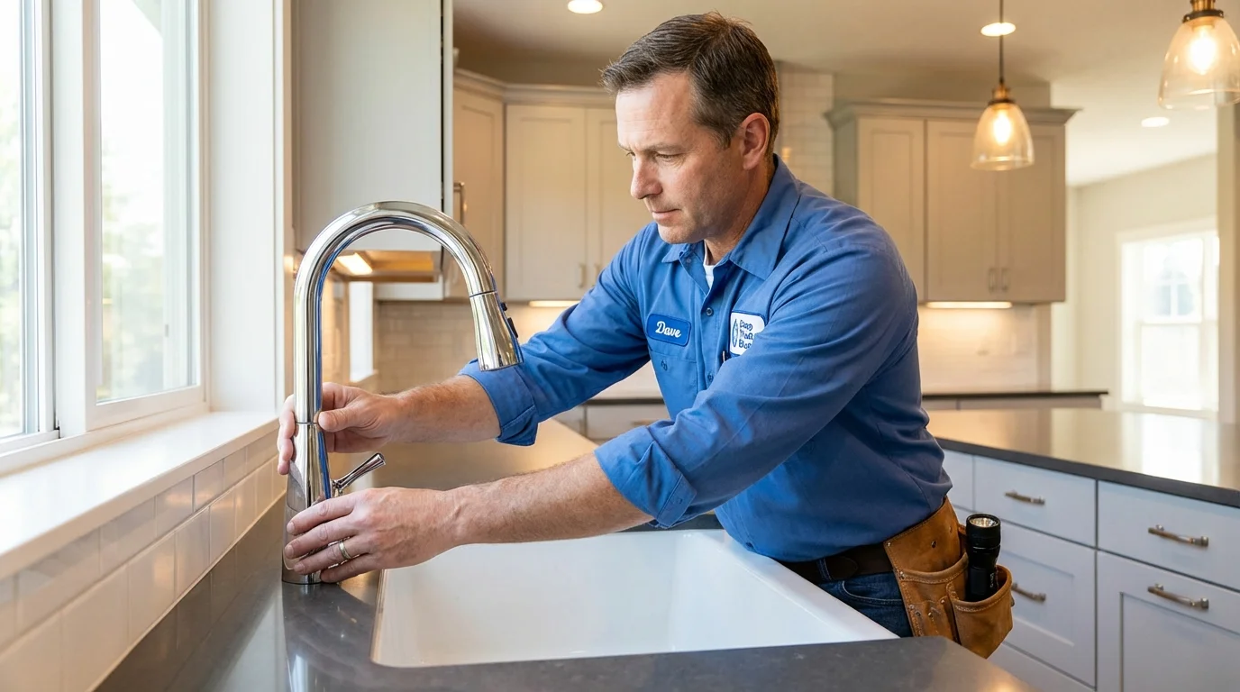 Kitchen faucet installation by Johns Plumbing LLC in Mancelona